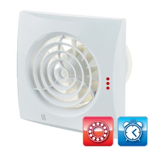 Der Lüfter / Badlüfter / Ventilator / ORIGINAL / Vents 100 QUIET TIMER / Nachlauf / sehr leise 24 dB(A) / 100 mm / 97 m³/h / 7,5W energiesparend / Kugellager / Rückschlagklappe