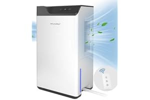 Kitette Deshumidificador, deshumidificador de doble semiconductor, deshumidificador eléctrico, depósito de agua de 2 L y tubo de drenaje de 1,5 m, descongelación automática, control inteligente de la