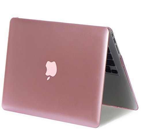 MacBook Air 13 H  lle Case iNeseon Ultra Slim Plastik Hartschale Tasche Cover Shell  US Version Rose Gold und EU Version Transparent Tastatur Abdeckun