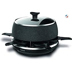Tefal RE12C812 Appareil à Raclette Multifonction Cheese n'co 6 en 1 Raclette Fondue Tartiflette Crêpe Plancha Boîte à Fromage Gratiné 6 Personnes