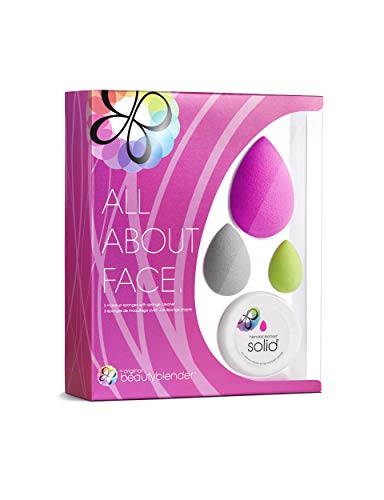beautyblender all.about.face (original beautyblender, beautyblusher, micro mini beautyblender y beautycleaner sólido)