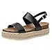 Produktbild SHE.White Damen Plateau Geflochtene Sandalen Sommer Flach PU Offener Zeh Sandaletten Strand Knöchel Schnalle Schuhe Frau Geschenk 36-43