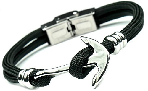 Lufetti Armband Anker Edelstahl Länge 20cm anpassbar ST66