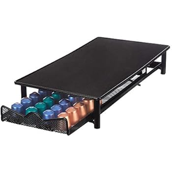 HiveNets Nespresso Coffee Capsule Holder, Capsule Tray, Metal Stand, Tempered Glass, for 60 Pieces