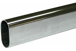 P PERIN Tubo Appendiabiti per Armadio Guardaroba, Cromato 15x30mm - Kit con 2 Supporti Laterali Nichel (2 Metri)