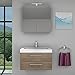 Produktbild Badmöbel Set City 101 V1 Eiche hell, Badezimmermöbel, Waschtisch 80cm, Beleuchtung Spiegelschrank:ohne +0.-EUR