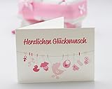 Kleine Windeltorte / Windelwagen rosa für Mädchen – mit Lätzchen „kleine Prinzessin“ – das perfekte Geschenk zur Geburt oder Taufe + gratis Klappkarte - 3