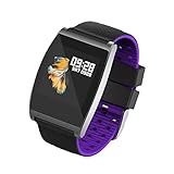 TOOGOO Qs05 Bluetooth Sport Smart Armbanduhr Herzfrequenz-Blutdruck-Sauerstoffwecker-Tracker Fuer Android Und Ios Smart Armband, Lila