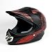 Produktbild Saferide | Helm Motorrad Schwarz-Rot Matt 55-56 cm Quad Roller Cross Kinder ab 3 Jahre Enduro Regenschutz Sturzhelm Motorradhelm Jugendliche Kleinkind Schutzhelm Kinderhelm Moped Mofa