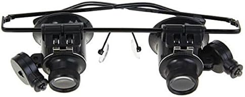 1 x Binocular Glasses Type 20X Watch Jewellery Repair Magnifier with LED Light