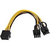 PrimeX PX-4302-8 8 Pin to 2x8 Pin PSU Ekran Kartı G&uuml;&ccedil; &Ccedil;evirici Kablo, PCI-E 8 Pin to 2 Adet 6+2 Pin GPU Power Splitter, 18AWG