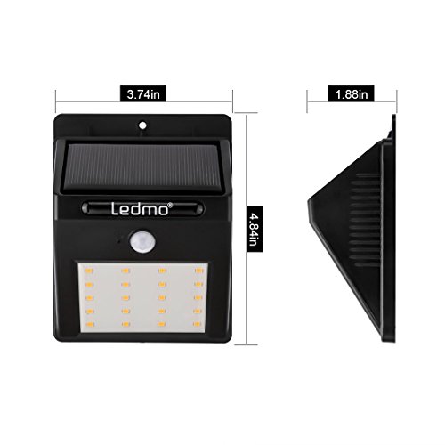 LEDMO® 2er Solarleuchten mit Super Hell LED, Warm Licht, 3 Intelligiente Modi, LED Solar Wandleuchte 2017 Neu Stil solarlampen gartenleuchten gartenlampen Außenwandleuchten - 7
