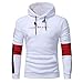 Produktbild Herren Hoodie Sweatshirt Btruely Herbst Männer Pullover Mode Kapuzenpullover Tasche Lange Ärme Sweatshirt Outwear (XXXL, Weiß)