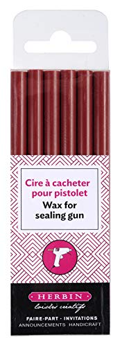 J.Herbin 35824T - Cera de sellos para pistola (6 barras, blandas), color cereza