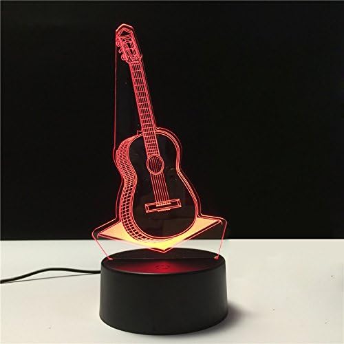 Conwea 3D Optical Illusion LED Lamp Guitar Model Night Lights 7 Color Change USB Touch button LED Desk Table Lamps