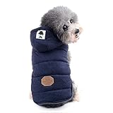 ropa para perros pequenos Fácil de ponerse y quitarse. ZUNEA Chaleco de Perro pequeño Forro Polar Forrado Abrigo de Invierno cálido Chaqueta de Cachorro con Capucha a Prueba de Viento Mascota Chihuahua Sudadera Ropa de Perrito Prendas de Vestir Azul S