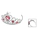 Gleader Woman Party Crown Plastic Red Heart Round Rhinestone Headband Hair Band