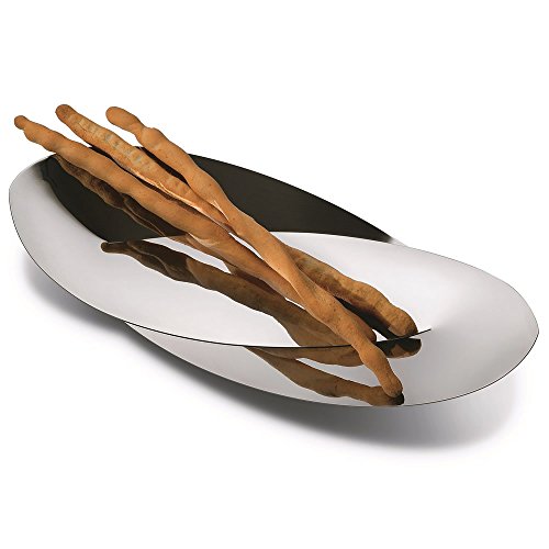 Alessi „Octave“ Brot- und Grissinikorb aus Edelstahl 18/10 glänzend poliert - 7