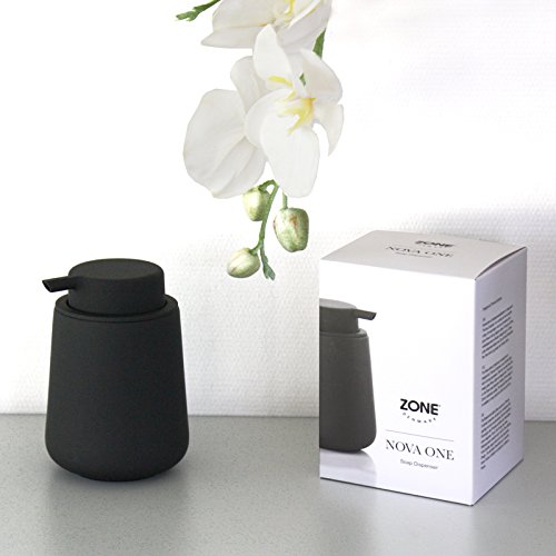 ZONE Seifenpumpe NOVA ONE, Steingut mit Soft-Touch, schwarz, ca. 11,5 cm H - 2