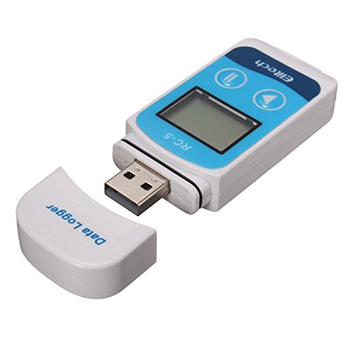 Mini USB Temperatur Data Logger Temp Rekorder Interner Externer Sensor Hohe Genauigkeit Temperatur Datenlogger 32000 Punkte Record Kapazität Wasserdicht nach IP67-Upgrade für Lager Labor und Hause usw. - 6