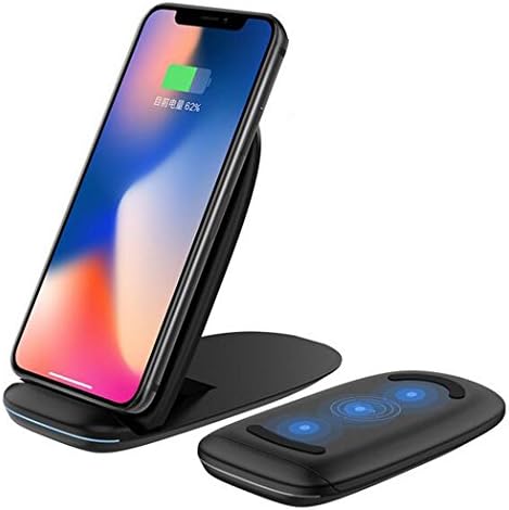 Fast Wireless Charger, Qi Wireless Charger Stand for Samsung Galaxy Note 8 S8 S8 Plus S7 Edge S7 S6 Edge Plus Note 5, Standard Charge for Apple iPhone X iPhone (black 4)