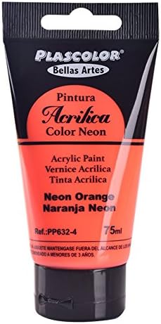 plascolor PP632 – 4 Acrylic Paint, 75 ml, Orange Neon