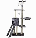Varias zonas de descanso Cat Scratch Post Y Dormir lugar Sisal 50 x 35 x 138 cm, color: gris