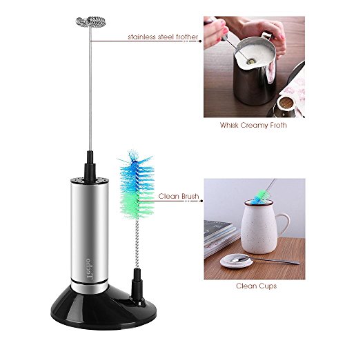 Techo Elektrischer Milchaufschäumer, portabel, für Kaffee, Edelstahl … (milk frother only) - 2
