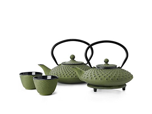 asiatischer Untersetzer Gusseisen Jing grüne Noppenstruktur - 2