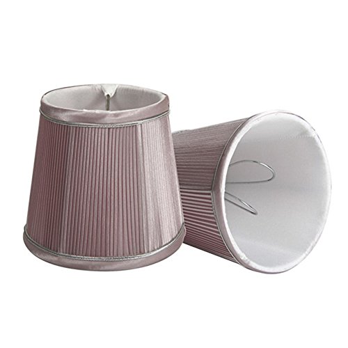 Splink 2 Pcs Lampenschirm E27/E14 Stain Stoff Stehlampe Tischlampenschirm Modern Stil Rosa