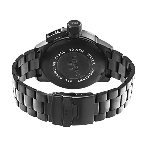TW Steel Men's Quartz Watch with Black Dial Analogue Display and Black Stainless Steel Plated Bracelet CB211