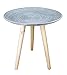 Design Retro Beistelltische 40 cm Holz Weiß Kaffeetisch Couchtisch Nachttisch (Design13-6Platte grau)