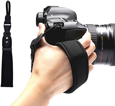 Camera Wrist Strap Anviewer Hand Grip Strap for Canon Nikon Olympus Fuji Pentax Panasonic Sony SLR DSLR Camera Camera and Cell Phone with Adjustable Wristband(Black)