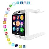 FOONEE Smart Watch mit Kamera, Q18 Bluetooth Smartwatch Wasserdicht Sport Smart Fitness Tracker Armbanduhr mit SIM-Kartenslot Kamera Schrittzähler für Android Smartphones weiß