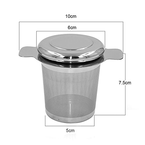 Newcomdigi Teesieb Teefilter Dauerfilter Edelstahl 5×7.5 CM - 2