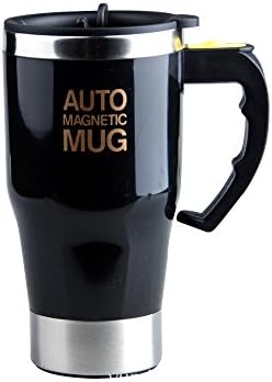 YKMaggie Self Stirring Cup Food Grade Stainless Steel Magnetic Stirring Juice Coffee Office Easy To Carry Black