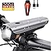 Produktbild KISCHERS Fahrradlicht LED Frontlicht & Rücklichter Set, StVZO Zugelassen Wasserdicht Fahrradlampen mit Samsung 2600mAh Li-ion Akku mit USB Wiederaufladbar (Silber 04)