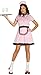 Price comparison product image Ladies 50's Diner Costume Pink Waitress Outfit Fancy Dress (Women: 12-14)