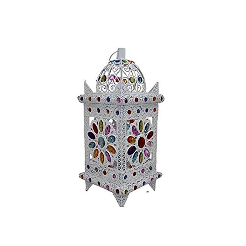 FRZLH-White Kiosk Table lamp Bedroom Bedside lamp Creative plexiglass Color Beaded Decoration Handmade lamp Table lamp E14