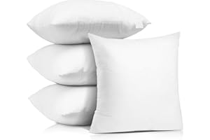 AL PRODUCTION Set di 4 cuscini, 40 x 40 cm Imbottitura per cuscini, Cuscini Divano, Cuscino Fibra Vergine, Morbido e Longevo, Cuscino Interno