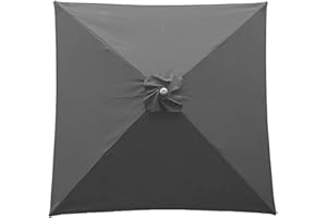 BBAUER 4 Arms Parasol Umbrella Replacement Canopy,2X2M Outdoor Patio Market Replacement Umbrella Cover for Outdoor/Grey