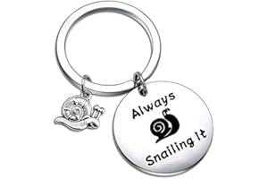 BAUNA Snail Jewelry Always Snailing It Keychain Slow Down Gift Snail Lovers Gift Graduate Student Gift