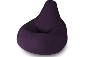 Beautiful Beanbags - Highback Beanbag for Kids - Indoor/Outdoor Lounge Chair - Water Resistant - 35 Inches - Manufactured in UK - Purple