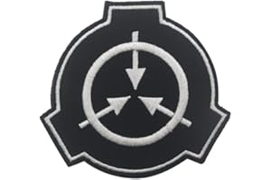 TOPPATCH SCP Patch de fondation brodé avec logo « Special Containment Procedures » – Badge tactique moral – Emblème pour casquettes militaires, sac à dos, manteau (noir, taille S)