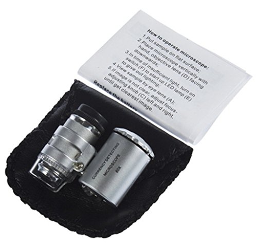 60X Zoom LED Microscope Micro Lens New Silver