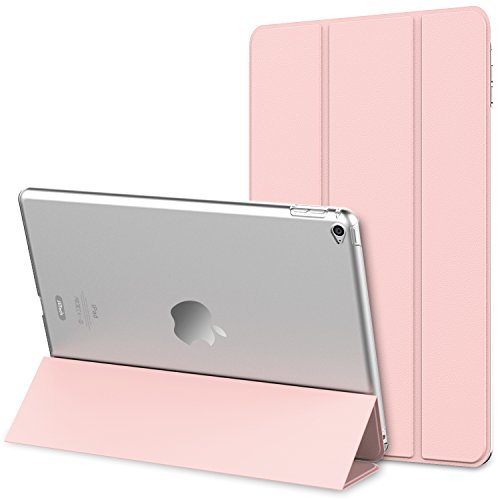 JETech iPad Air 2 Hülle Schutzhülle Etui Tasche Abdeckung Ledertasche mit Durchschaubar Rückseite für Apple iPad Air2 mit Automatischen Schlaf / Wake (Roségold) - 3040D