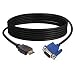 Produktbild fang FANS HDMI zu VGA Konverter-Kabel Adapter Kabel Unterstützung Volles 1080P umwandeln Signal von HDMI Eingang Laptop HDTV zu VGA Ausgang Monitoren Projektor, Fernsehapparat 1.8m / 6ft (Black)
