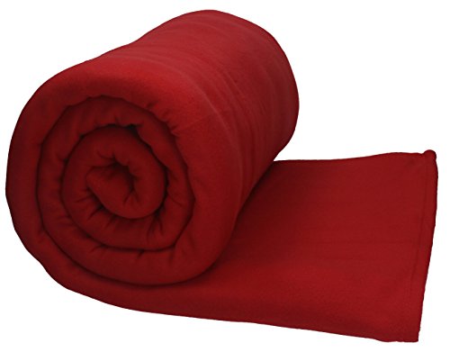 Betz Jumbo Fleecedecke Kuscheldecke Farbe dunkel Rot XXL Größe 220x240 cm Qualität 200g/m²