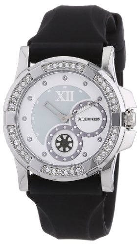Dyrberg/Kern Women's Quartz Watch with Silver Dial Analogue Display and Black Rubber Bracelet 328016