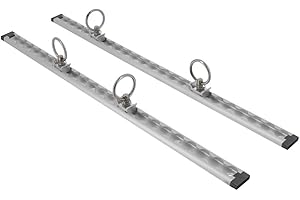 Abtech 2 Rails arrimage - Longueur 61cm - Aluminium - 7 Trous de Fixation - Rail réglable 24 Positions